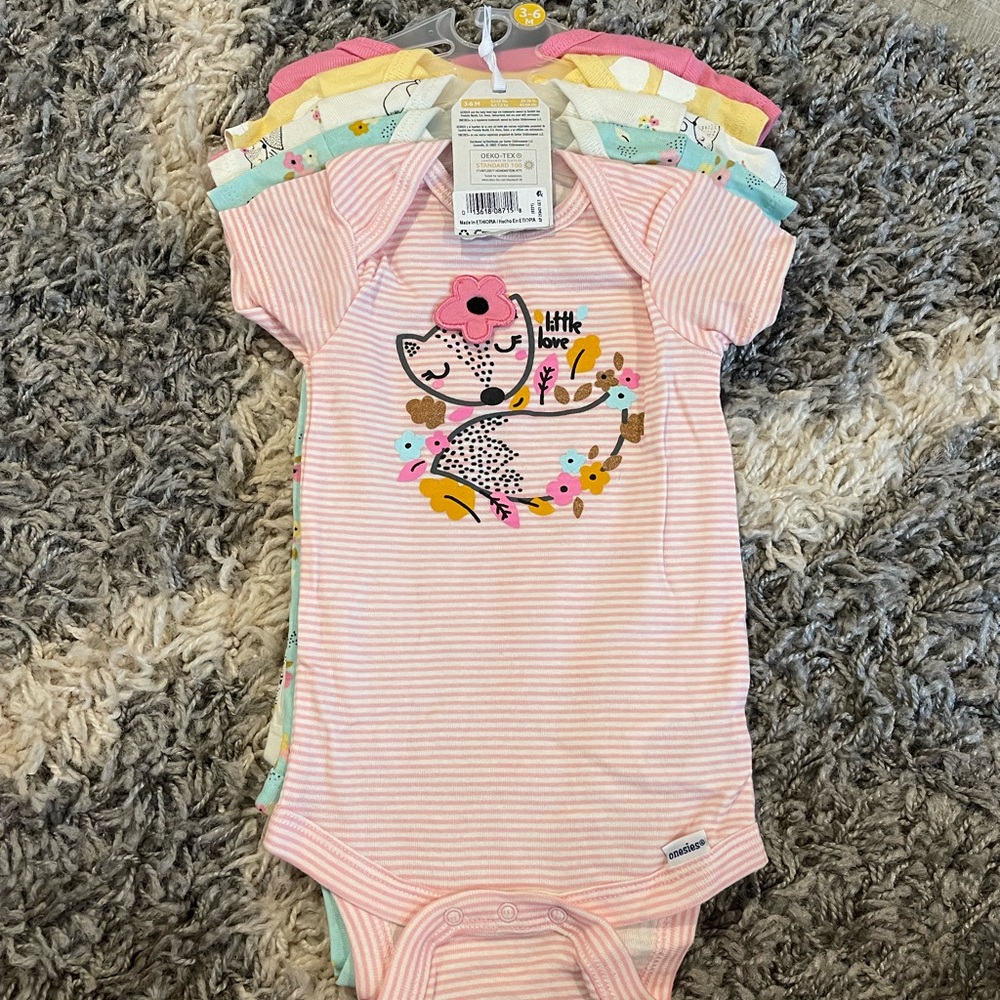 5 , size 3-6 short sleeve onesies